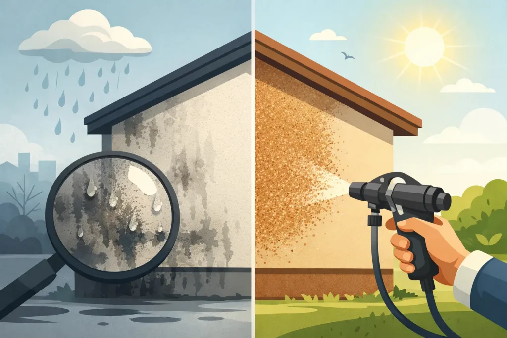Can Cork Spray Reduce Damp on External Walls?